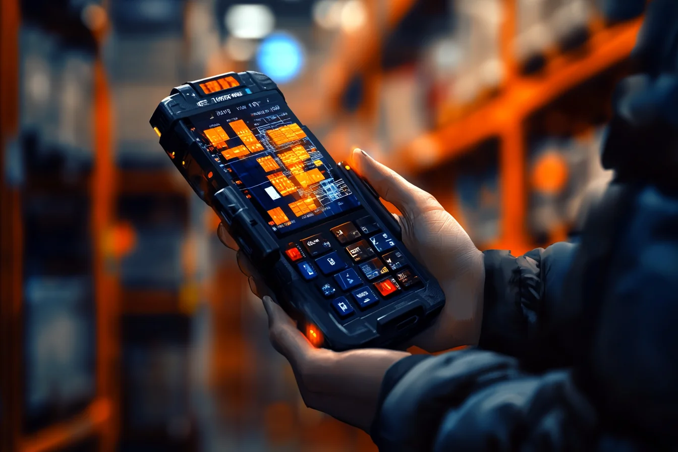 Zbliżenie terminala z Androidem i siatką ikon aplikacji