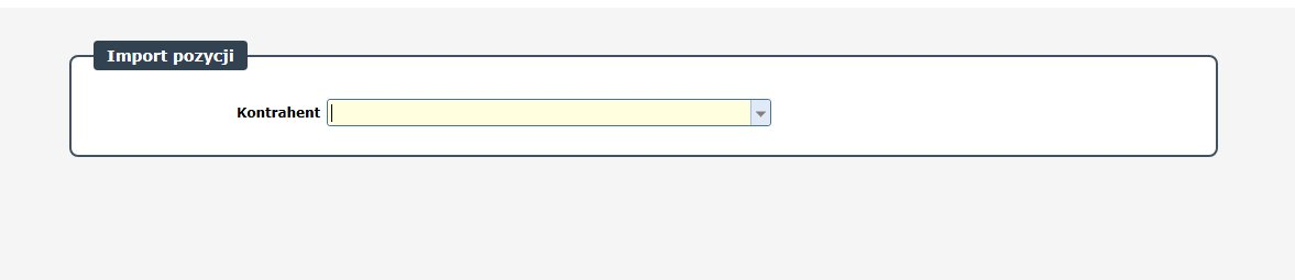 Ekran startowy modułu OCR w systemie WMS.net z polem wyboru kontrahenta
